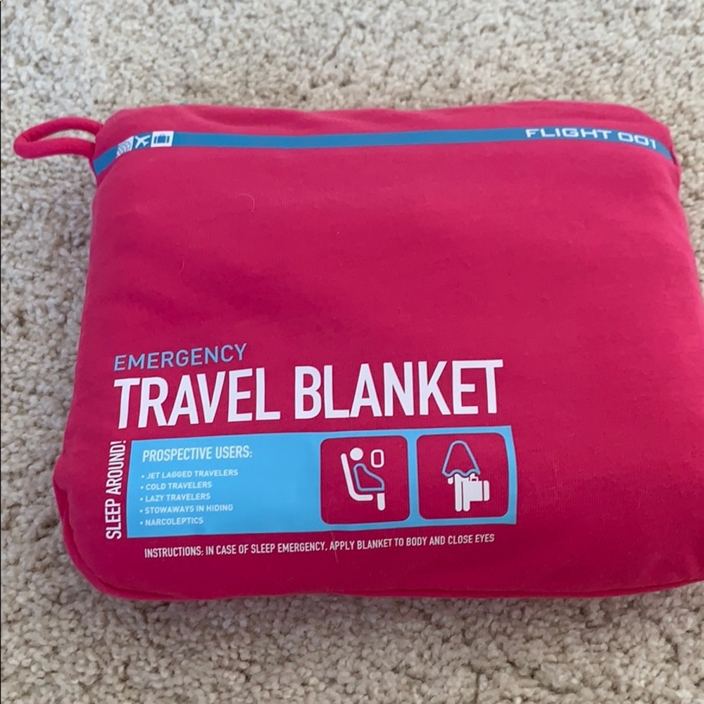 Flight 001 pink travel blanket